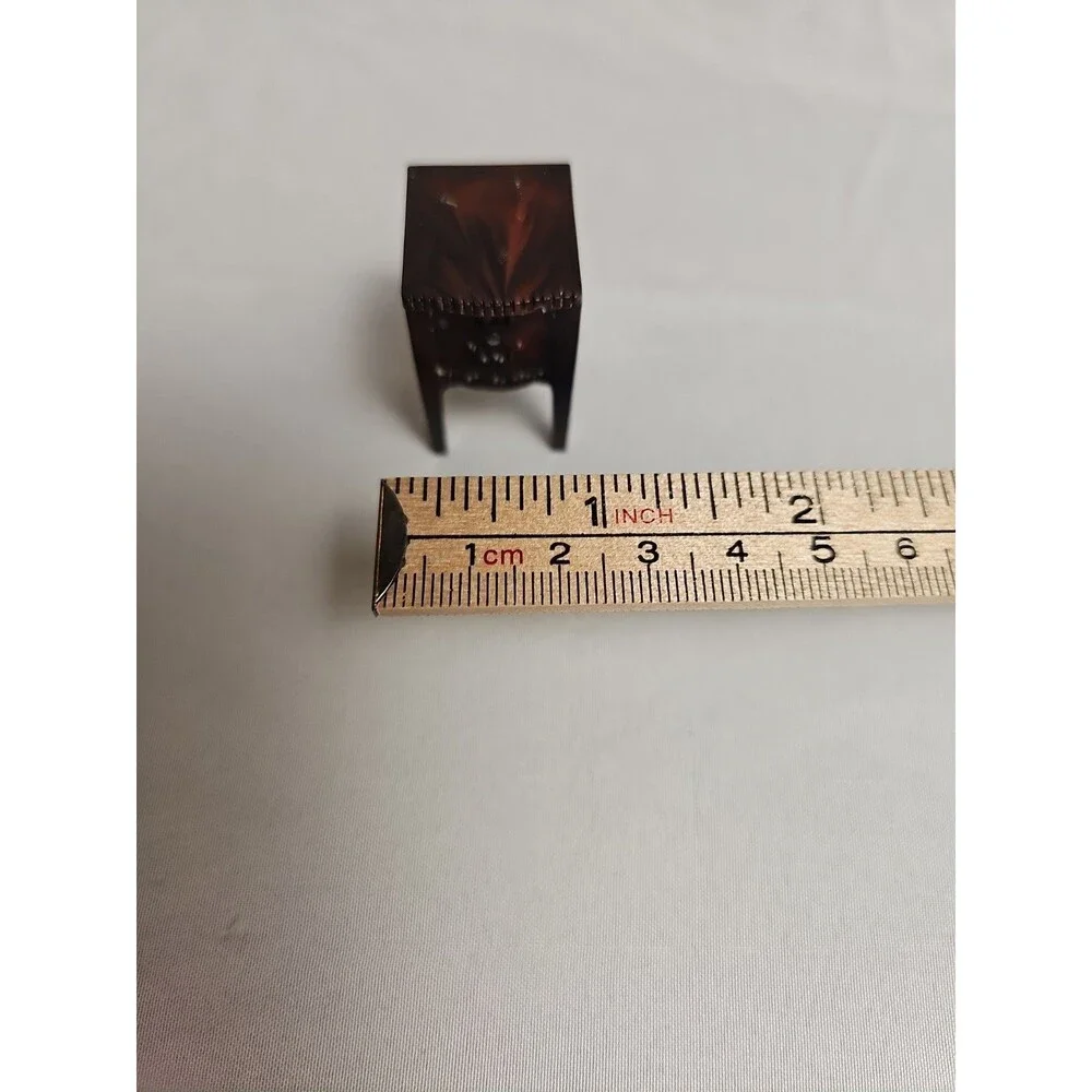 Vintage Renewal Dollhouse Miniature End Table Brown Plastic 1:12 Scale
